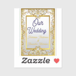 Adesivo Elegant Gold & Silver Wedding Invitation