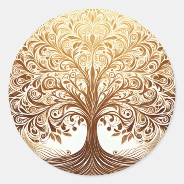 Adesivo Elegant Gold Tree of Life Celebration Spiritual (Frente)