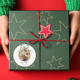 Adesivo Elegant Green Ribbon Photo Christmas