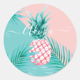 Adesivo elegant illustration of aloha pineapple baby showe
