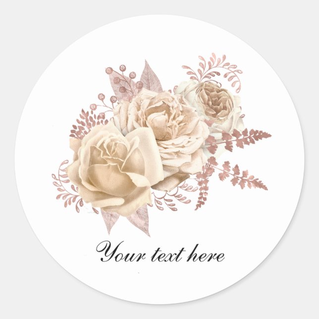 Adesivo Elegant Ivory roses customizable (Frente)