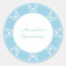 Adesivo Elegant Light Blue Quinceañera - Butterfly Classy
