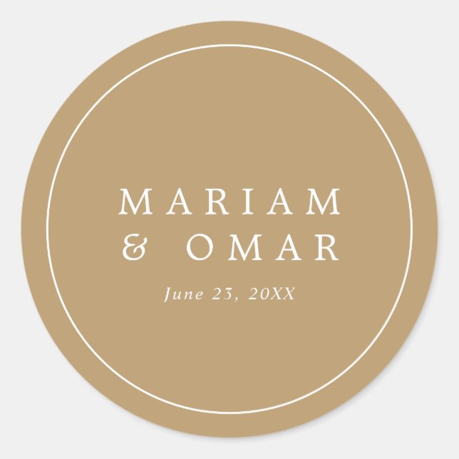 Adesivo Elegant Minimalist Border Gold Wedding (Frente)