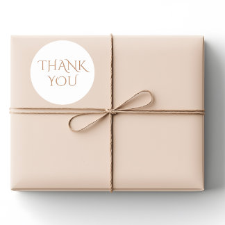 Adesivo Elegant & Minimalist White & Brown Thank You
