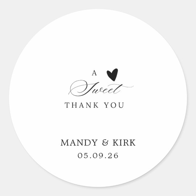 Adesivo Elegant Modern Calligraphy Wedding Favor Sticker (Frente)