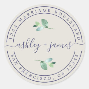 Adesivo Elegant Names Gray Wedding Return Address