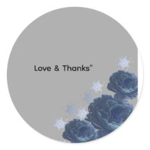 Elegant Navy Blue Gold Winter Wedding Favor Sticke