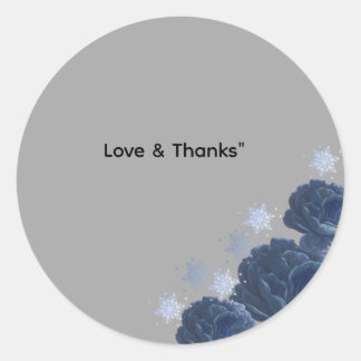 Adesivo Elegant Navy Blue Gold Winter Wedding Favor Sticke