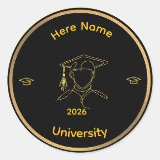Adesivo Elegant One Line Art Graduate ,Stiker