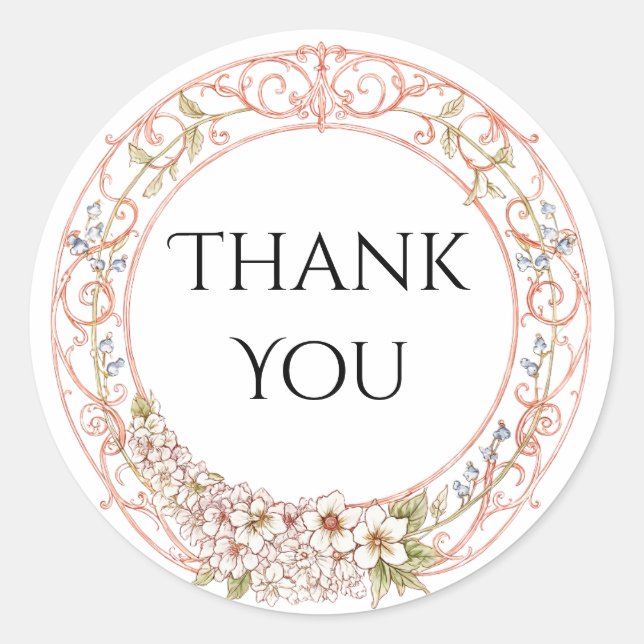 Adesivo Elegant Pastel Vintage Floral Arch Wedding  (Frente)