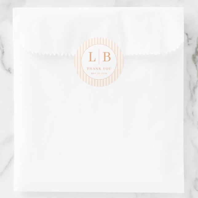 Adesivo Elegant Peach Thank You Card (Bolsa)