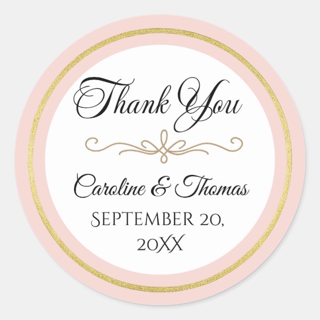 Adesivo Elegant Pearl Gold Script Wedding Romantic Pearls (Frente)