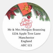 Elegant Personalised Christmas Address Return