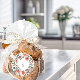 Adesivo Elegant Personalised Floral Watercolour Monogram  