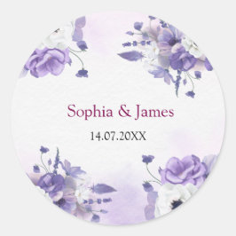 Adesivo Elegant Purple Watercolor wedding