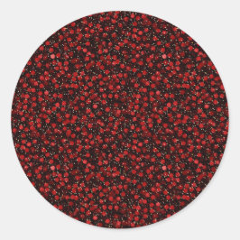 Adesivo Elegant Red Confetti on Black Glitter Style