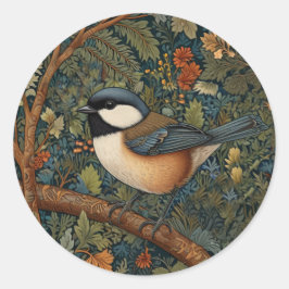 Adesivo Elegant Retro Art Nouveau woodland bird