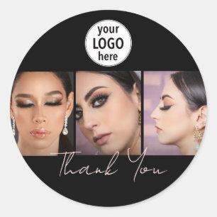 Adesivo Elegant Salon Blush Preto Foto Obrigado