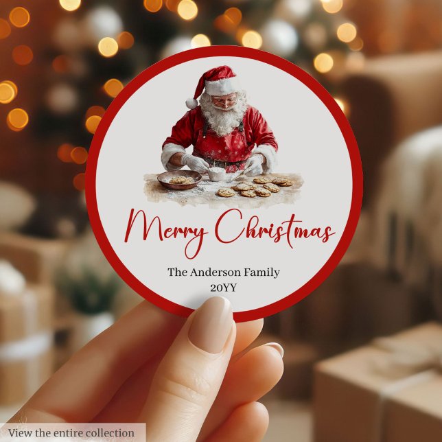 Adesivo Elegant Santa Claus Gift Label Sticker Template (Elegant Santa Claus Gift Label Sticker Template)