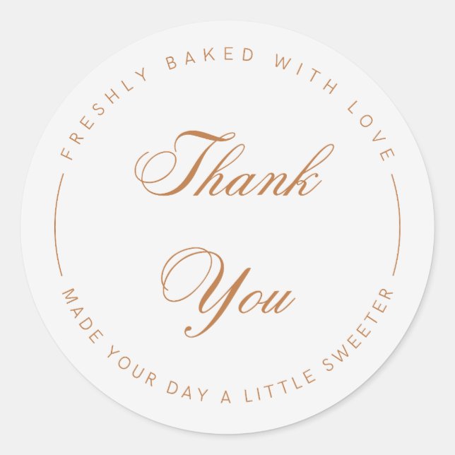 Adesivo Elegant Script Thank You Bakery Sticker (Frente)