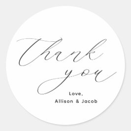 Adesivo Elegant Script Wedding Obrigado