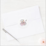 Adesivo Elegant Two Hearts Catholic Wedding<br><div class="desc">Design features a white background to the soft image of the Sacred and Immaculate Hearts of Jesus and Mary in center. Initials of bride and groom are displayed in front in an elegant,  silver-colored Nuptial font. Designed to coordinate with the "Two Hearts Catholic Wedding Suite (Silver)" collection, </div>