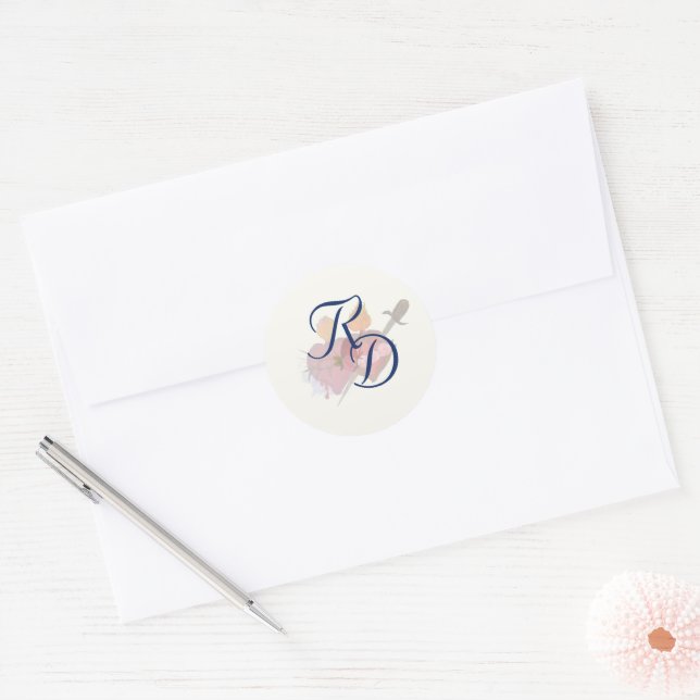 Adesivo Elegant Two Hearts Catholic Wedding  (Envelope)