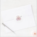 Adesivo Elegant Two Hearts Catholic Wedding<br><div class="desc">Design features a white background to the soft image of the Sacred and Immaculate Hearts of Jesus and Mary in center. Initials of bride and groom are displayed in front in an elegant, dusty rose Nuptial font. Designed to coordinate with the "Two Hearts Catholic Wedding Suite (Dusty Rose)" collection, ...</div>