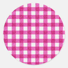 Adesivo Elegant Valentine Pink Glitter Tartan on White
