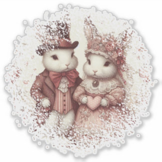 Adesivo Elegant Whimsical Vintage Bunny