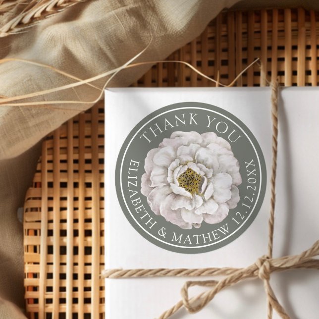 Adesivo Elegant White & Green Floral  (Criador carregado)