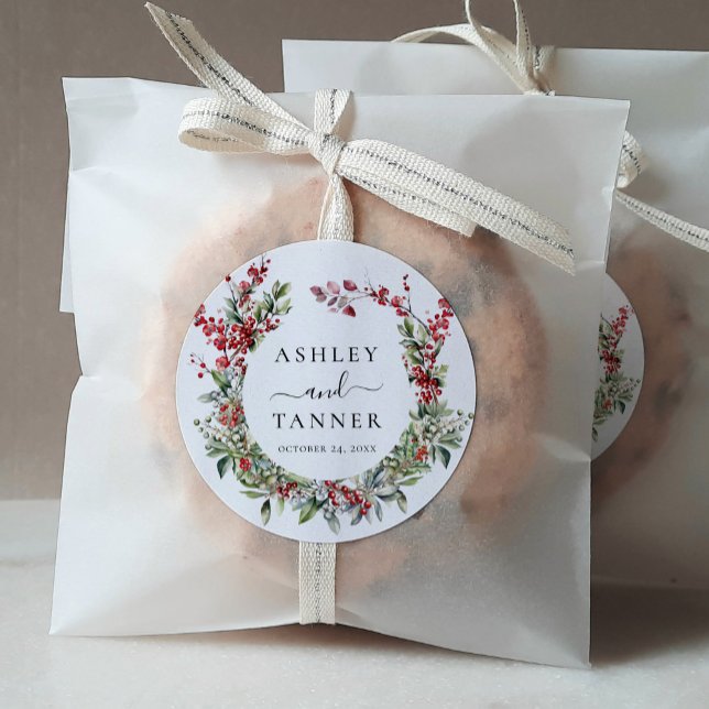 Adesivo Elegant Winter Christmas Floral Wedding (Criador carregado)