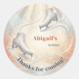 Adesivo Elegant Winter Ice Skating Birthday