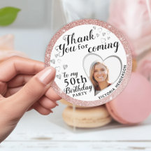 Elegante 50º Aniversário Favor Rosa Dourado Obriga