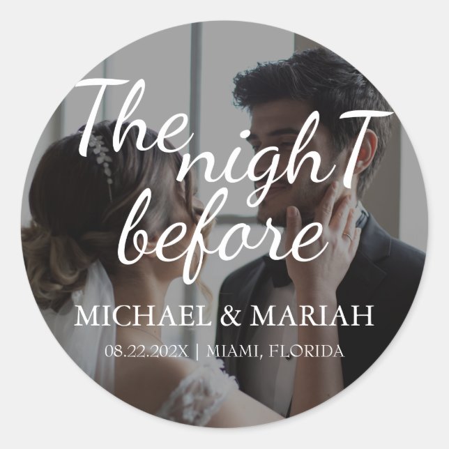 Adesivo Elegante A Noite Antes da Refeição de Ensaios Foto (Frente)