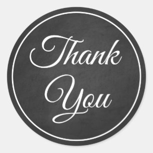 Adesivo Elegante Agradecimento Goth Vintage em Quadro Negr