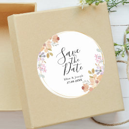 Adesivo Elegante Água-forte Verde Casamento Salve A Data