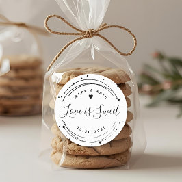 Adesivo Elegante Amor é Doce Favor de Casamento Doce Prese