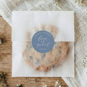 Adesivo Elegante Amor em Pó Azul Doce Casamento