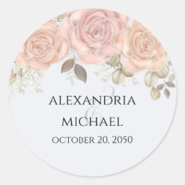 Adesivo Elegante Ampersand Dourado Floral Aquarela 