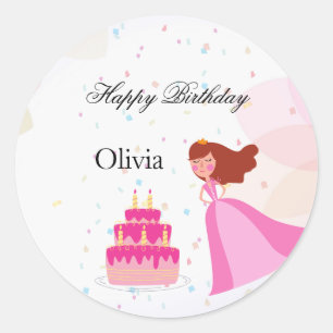 Adesivo Elegante aniversário de princesa da Disney