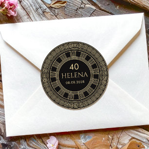 Adesivo Elegante aniversário grego ou romano com cores per