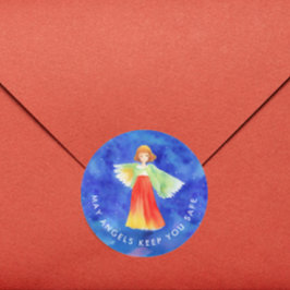 Adesivo Elegante Anjo Guardião Religioso Deus Abençoe a Co