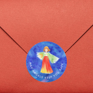 Adesivo Elegante Anjo Guardião Religioso Deus Abençoe a Co