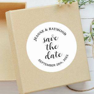 Adesivo Elegante Anúncio de Casamento Limpo Salve a data