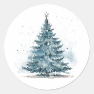 Adesivo Elegante Aquarela Blue Silver Winter Wonderland