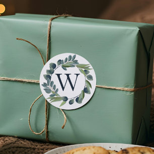 Adesivo Elegante Aquarela Inverno Foliage Monograma