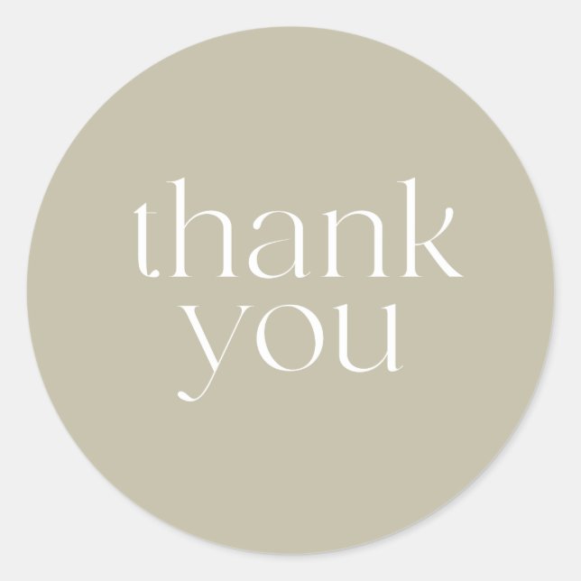 Adesivo Elegante Arco Arredondado Beige Obrigado, Seal, St (Frente)