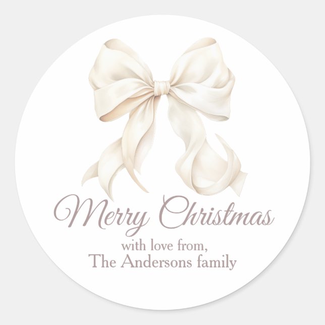 Adesivo Elegante Arco Branco Feliz Natal  (Frente)