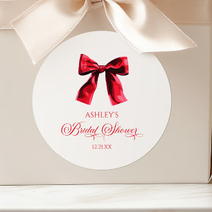 Adesivo Elegante Arco Coquete Vermelho para Chá de Noiva